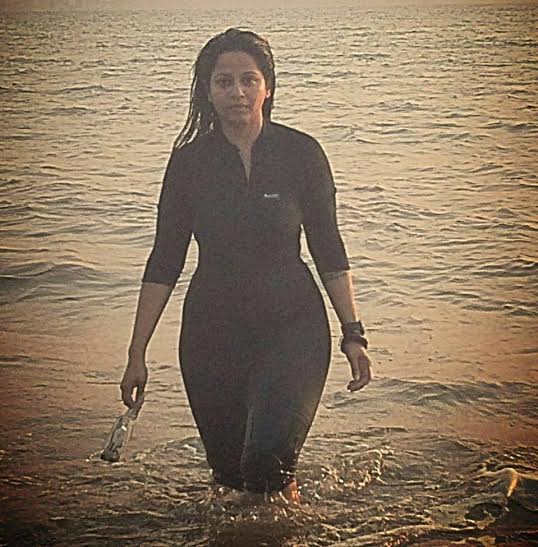Rachna after a 5km swim in the sea at the Goa Swimathon