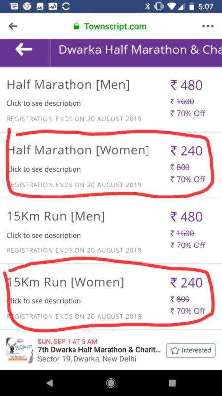 Race Registration Pricing Difference - Marketing Gimmick or Need of the Day. Wellthyfit.com. Townscript.